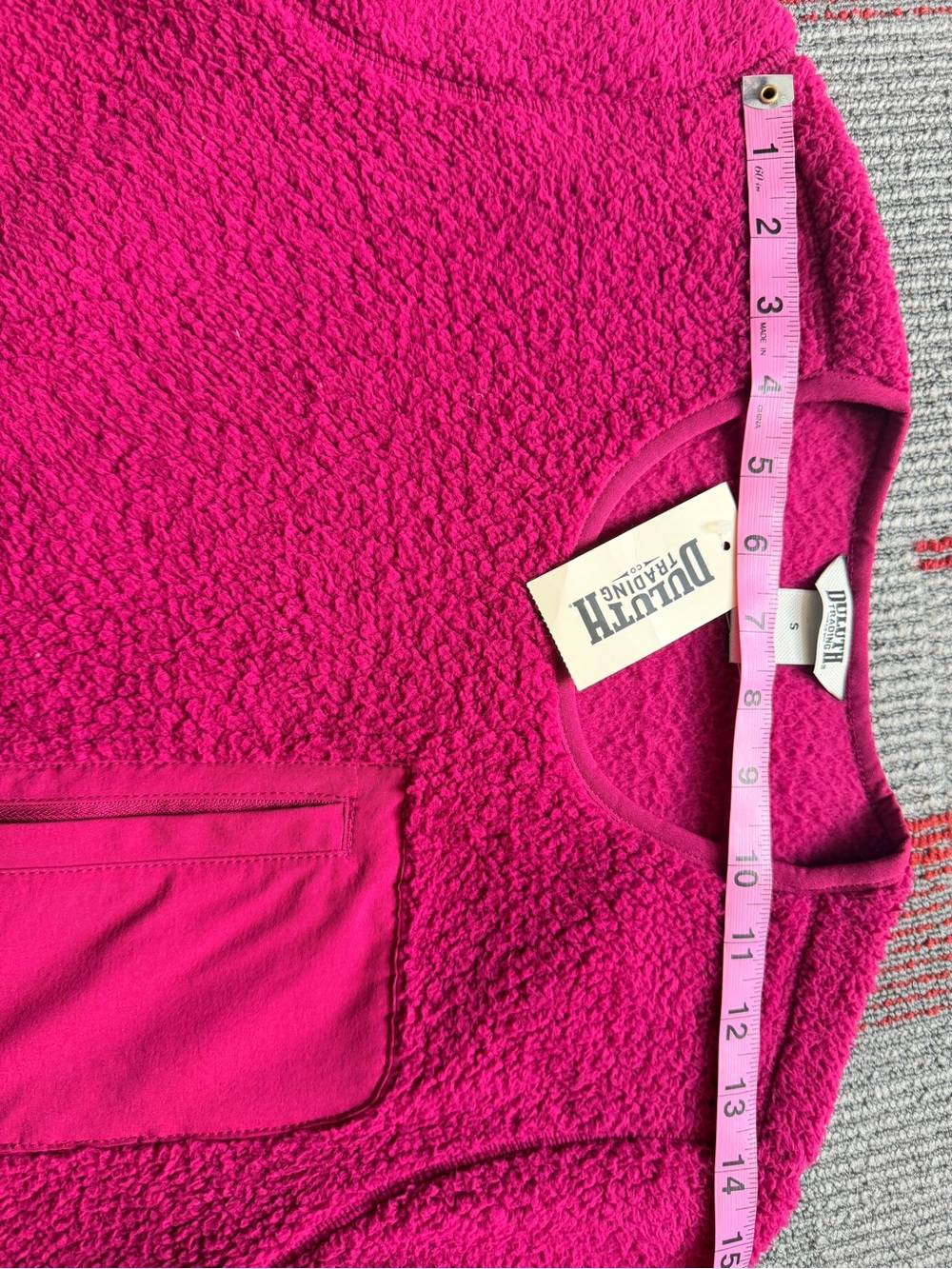 Duluth Trading Co. Sherpa Pullover with Zip Chest Pocket Elbow Patches size S - Picture 7 of 7